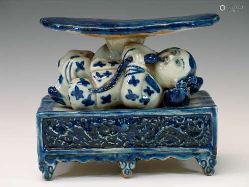 Chinese blue and white porcelain pillow
