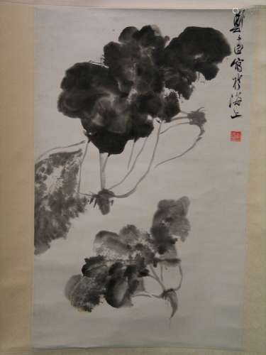 Chinese ink painting scroll, signed Zheng Wu Chang.
