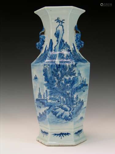 Chinese blue and white porcelain vase.