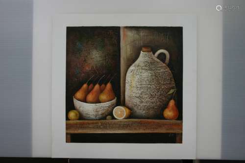 IRINA KOULIKOV, Title: Fruits and Jug, Original mixed