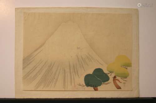 LOT Z. Early 20th Century Japanese wood block print.