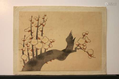LOT Y. Early 20th Century Japanese wood block print.