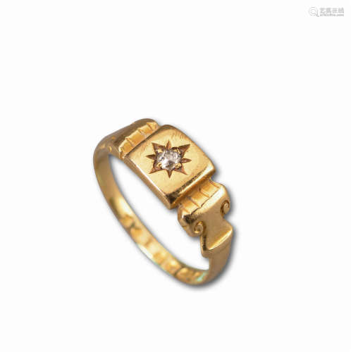 1898年 英国切斯特18K镶钻石戒指