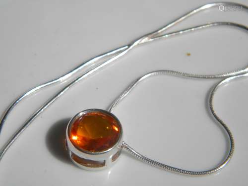 Natural Baltic Amber Necklace Silver Chain