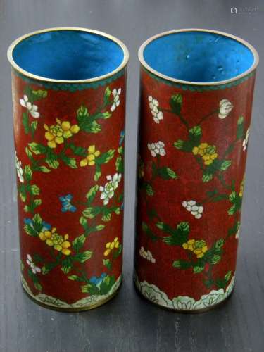Pair of Antique Chinese Cloisonne Hat Stands