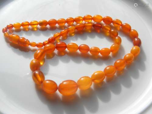 Antique Chinese Natural Baltic Amber Necklace