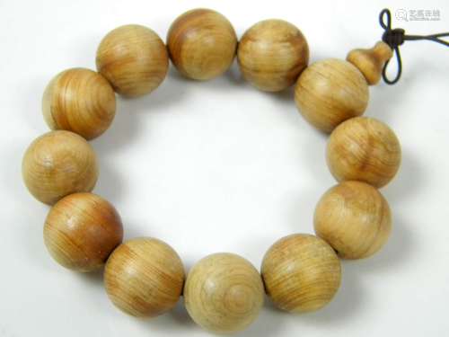 CHINESE BUDDAH  LIGHT YELLOW PRAYER BEADS BRACELET