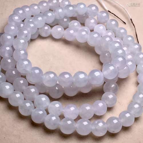 !08 Natural Grade A Jadeite Bead Necklace