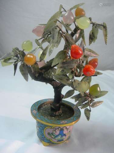 Antique Chinese Carnelian Peach Planter