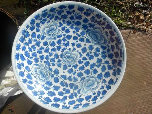 Antique Kangxi Blue and White Plate
