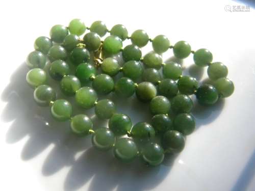 Vintage Nephrite Green Jade Necklace