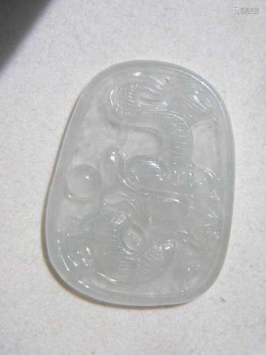 Natural Jadeite Dragon Plaque