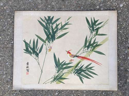 Antique Chinese Painting of Bird and Flower