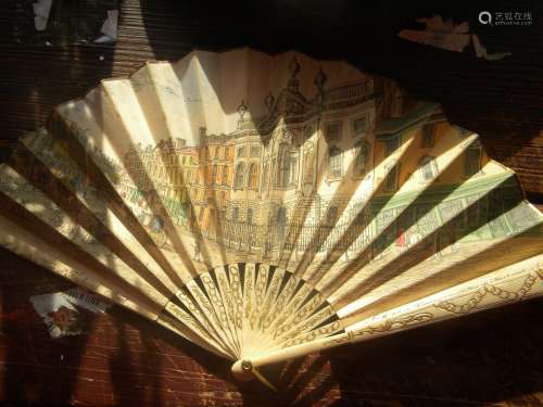 Antique English Fan with a view of French Street