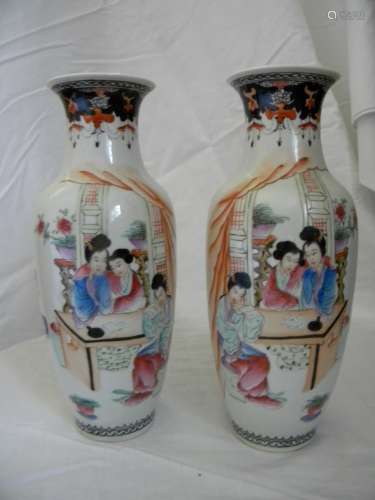 Pair of Antique Chinese Beauty Vase