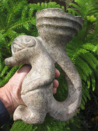 Near Eastern carved Stone Zoomorphic Duck cup figurine