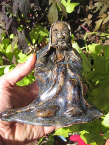 Chinese Zen Damo Master glazed terracotta, Qing ynasty