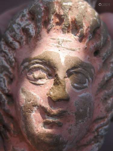 Phoenician Goddess Terracotta Head, 400-200BC