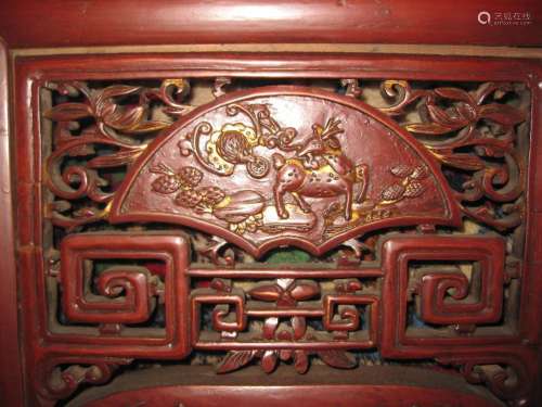 Chinese antique Carved Canopy from Opium or Wedding Daybed, Qing Dynasty, 201cm
