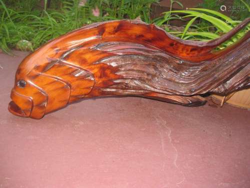 Carved drifted wood Tropical Small Fish, by Wood Hawk