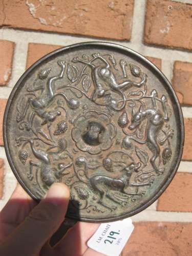 Sui/Tang dyn Chinese bronze mirror- 5 running suani