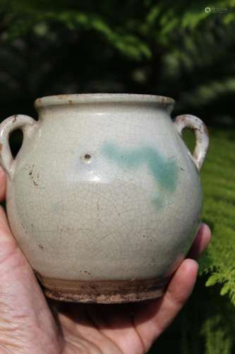 Yuan dynasty, 1279-1368, Jun turquoise splash pot ware