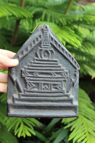Antique Tibetan Wooden printing block stupa