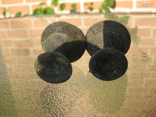 Pair of antique temple oil lamps from Eastern India