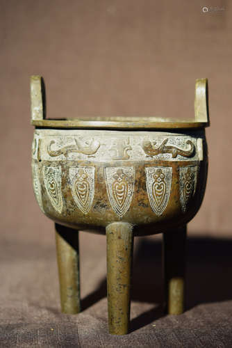 Chinese Bronze Censer with Tripot