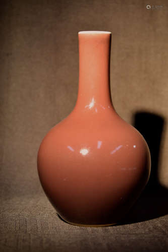 Chinese 18th cen Liver Red Porcelain Porcelain Vase