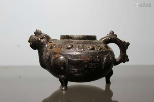 Chinese Bronze Scholar Water Ewer