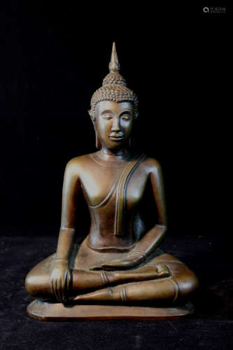 Antique Thai Bronze Seated Buddha