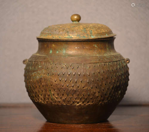 Southeast Asia Bronze Covered Bowl