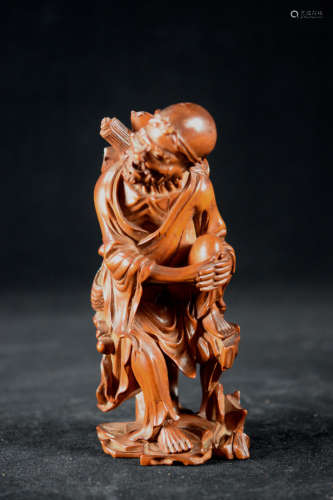 Chinese Boxwood Immortal Figurine