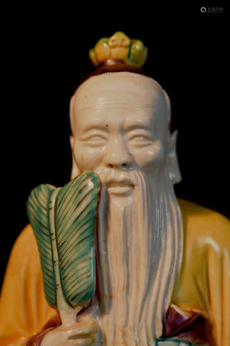 Chinese Sancai Porcelain Daoist Figurine