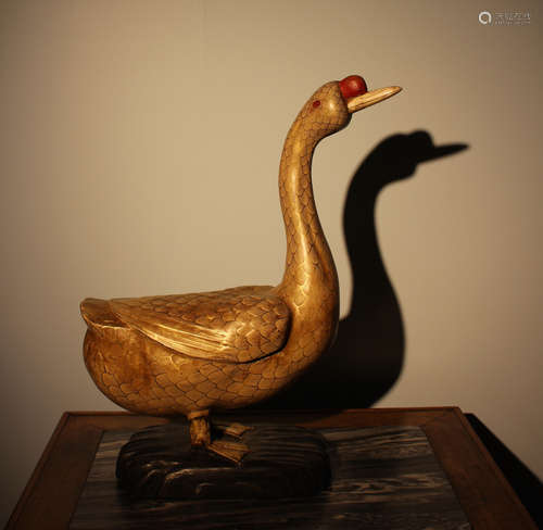 Chinese Wood Goose with Lacquer