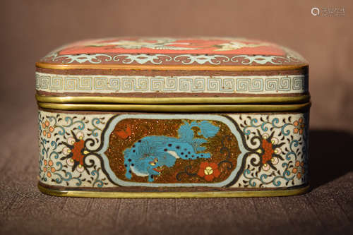 Japanese Cloisonne Box with Crane