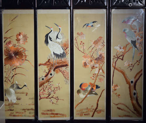 Chinese Embroidery Panels - Set of Four