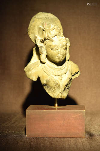 Indian Stone Head of a Dancer