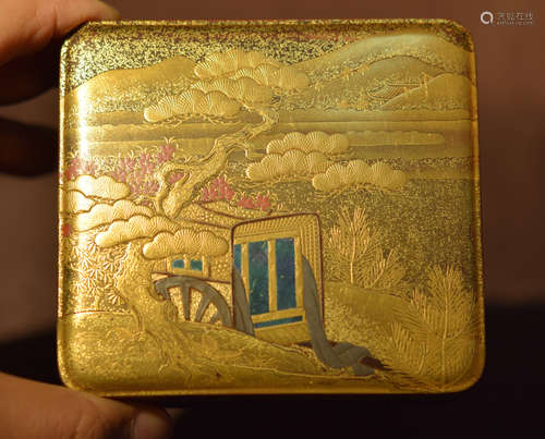 Japanese Lacquer Box with Mother of Pearl Inlay