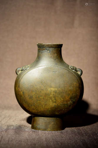 Chinese Song Yuan Bronze Monnflask Vase