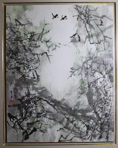 Chinese Water Color - Bird Scene