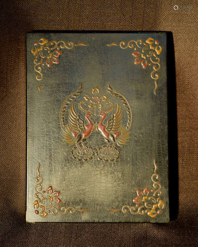 Japanese Document Lacquer Box with Pheonix