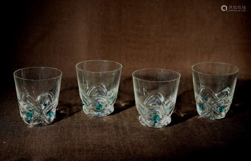 Set of Lalique France Customer Made Whisky Glass
