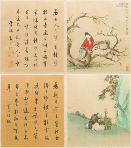 A SET OF CHINESE PAINTING WITH FRAME