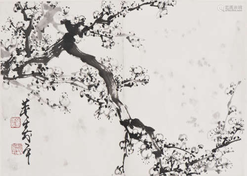 A CHINESE PAINTING OF PLUM FLOWERS