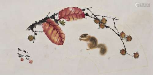 A CHINESE PAINTING OF SQUIRRELS