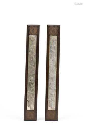 A PAIR OF EIGHT IMMORTALS RULER AND WEIGHT