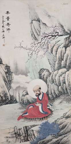 A CHINESE SCROLL PAINTING OF A BUDDHA