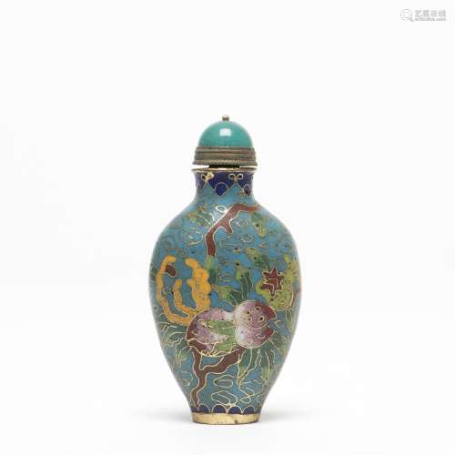 A CLOISONNE FLORAL SNUFF BOTTLE